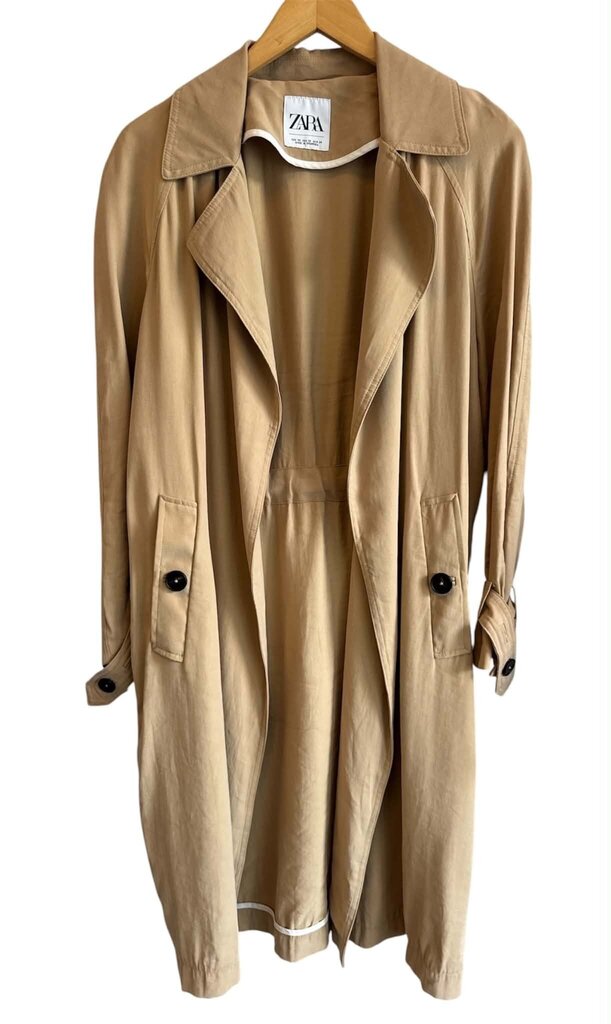 Zara Longline Open Front Trench Coat - Size XS
