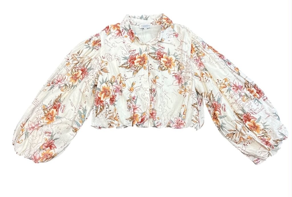 Calypso St. Barth Bubble Hem Puff Sleeve Top NWT - Size XL