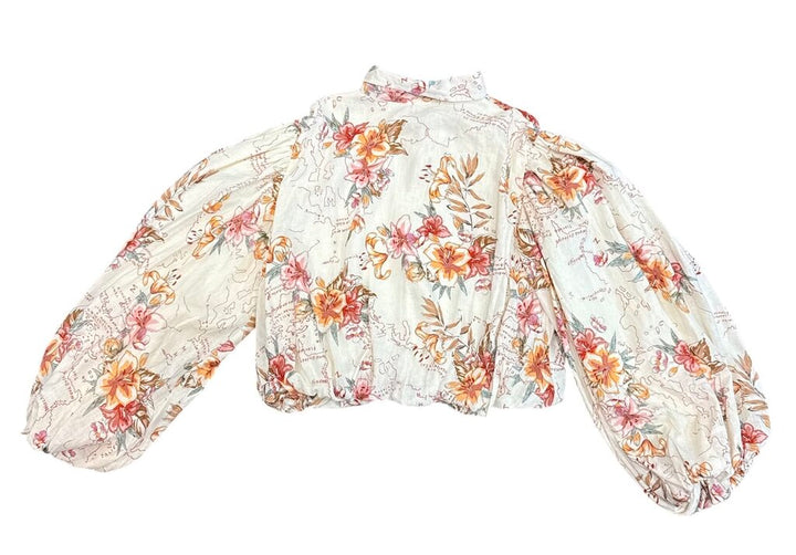 Calypso St. Barth Bubble Hem Puff Sleeve Top NWT - Size XL