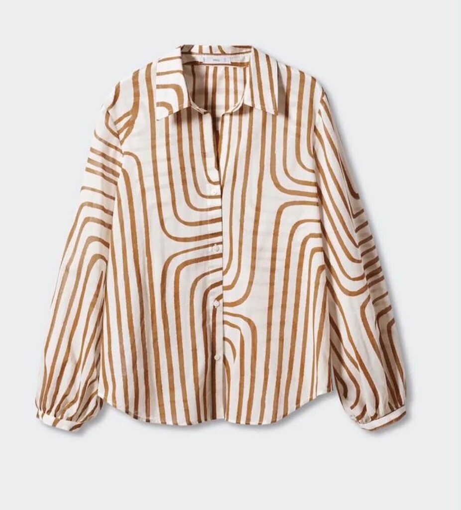 MNG Button-Down Geometric Blouse - Size 4