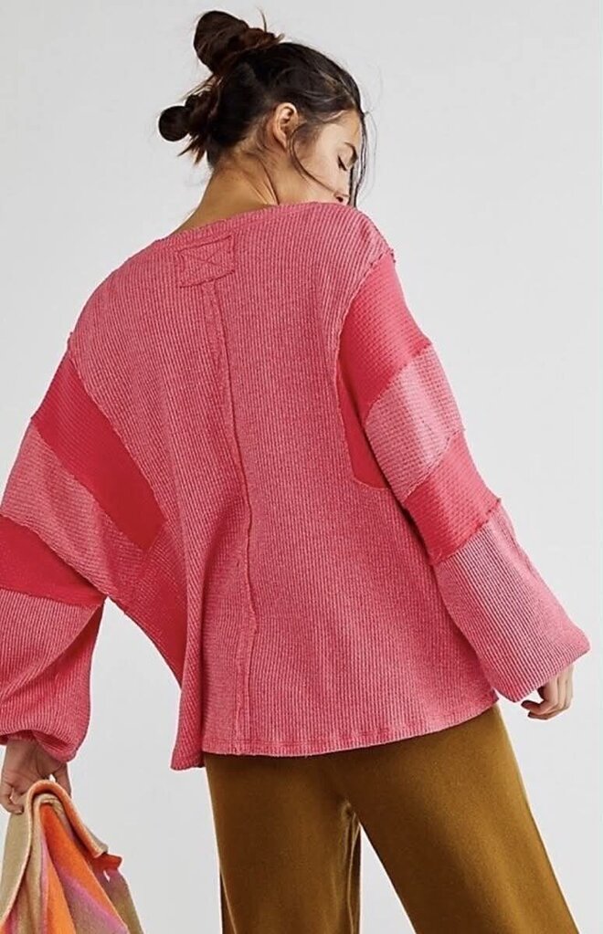 Free People Callisto Waffle Knit Henley - Size XL