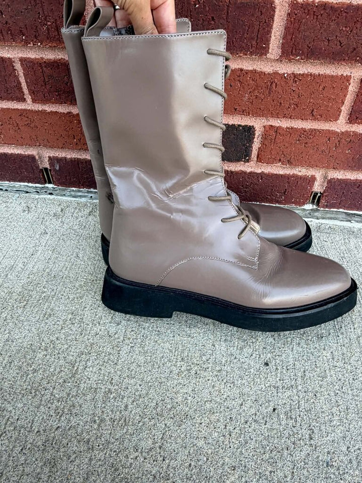 Plicro Lace-Up Stompy Boots- Size 38