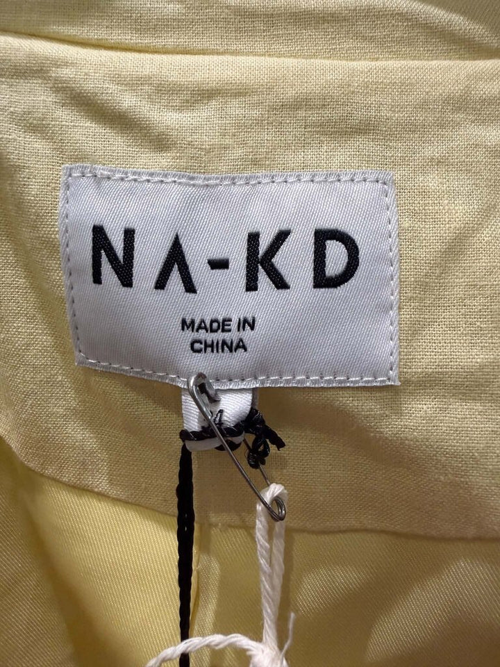 NA-KD NWT Linen Blend Blazer in Yellow- Size 34