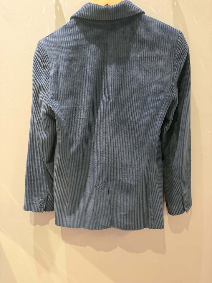 Mango Corduroy Blazer in Blue-Size 2