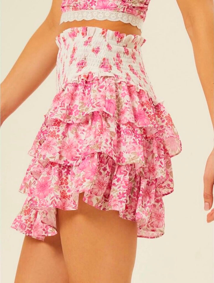 Altar'd State Briella Floral Mini Skirt - Size XL