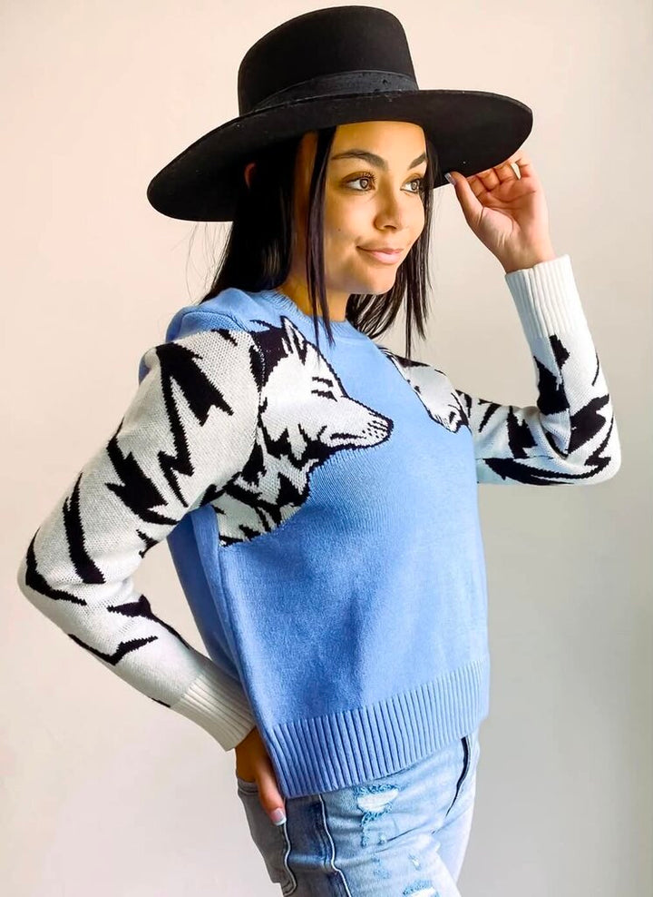 Minkpink Wolf Pack Knit Sweater - Size Large
