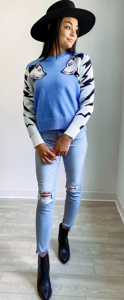 Minkpink Wolf Pack Knit Sweater - Size Large