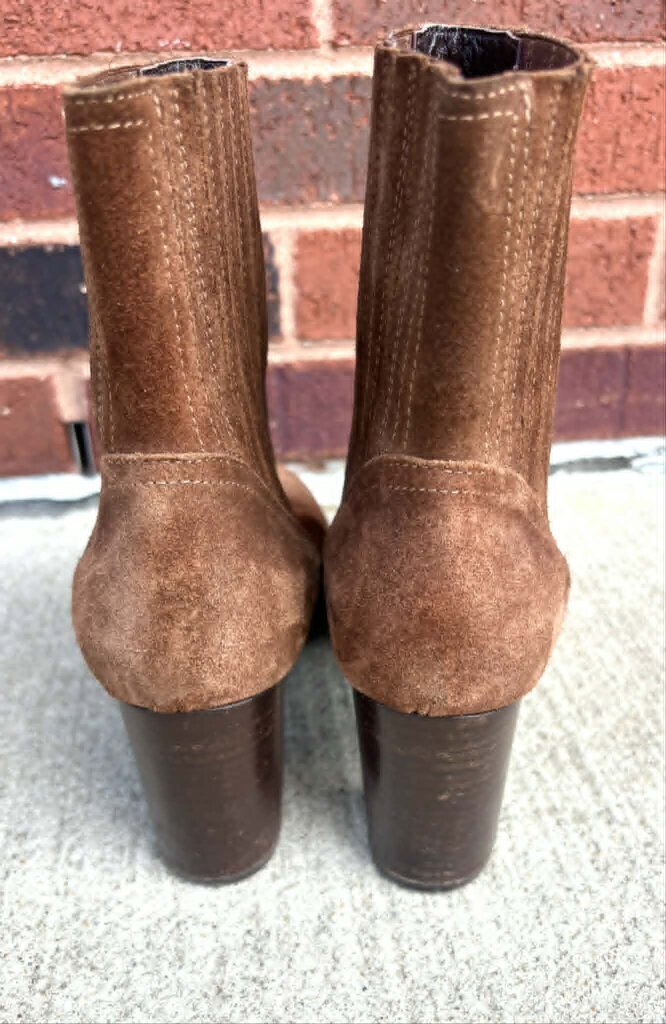 Aquatalia Suede Chestnut Booties- Size 8