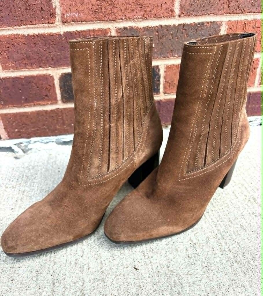 Aquatalia Suede Chestnut Booties- Size 8
