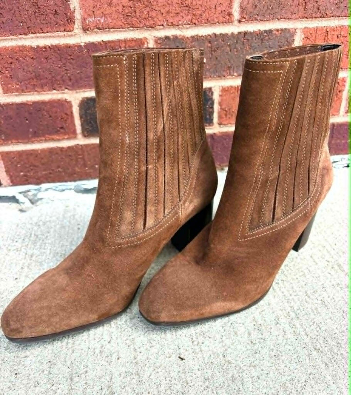 Aquatalia Suede Chestnut Booties- Size 8
