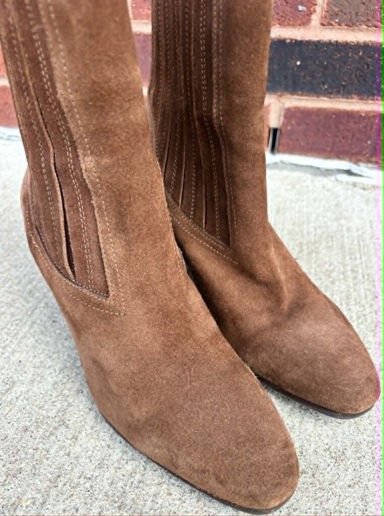 Aquatalia Suede Chestnut Booties- Size 8