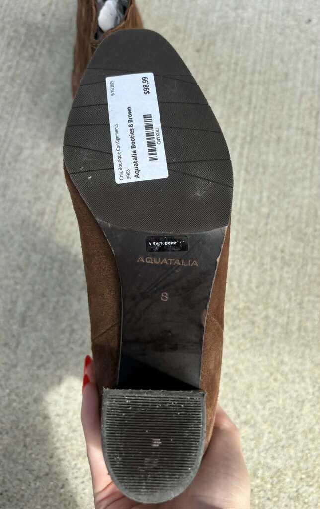 Aquatalia Suede Chestnut Booties- Size 8