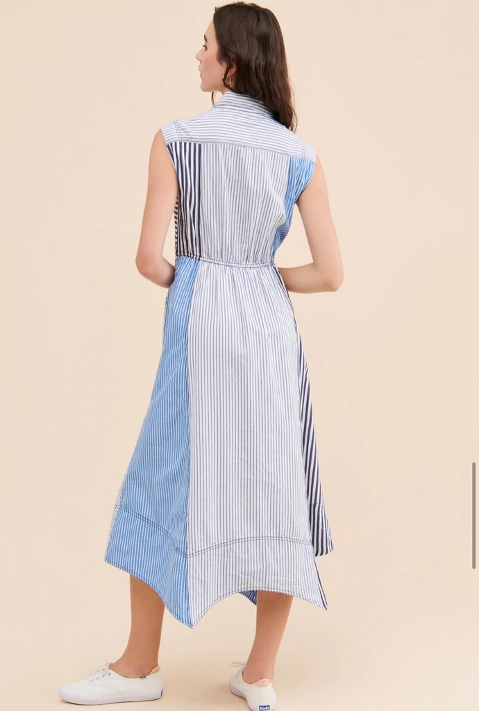 Pilcro Reworked Muscle Midi Striped Dress - Size XS