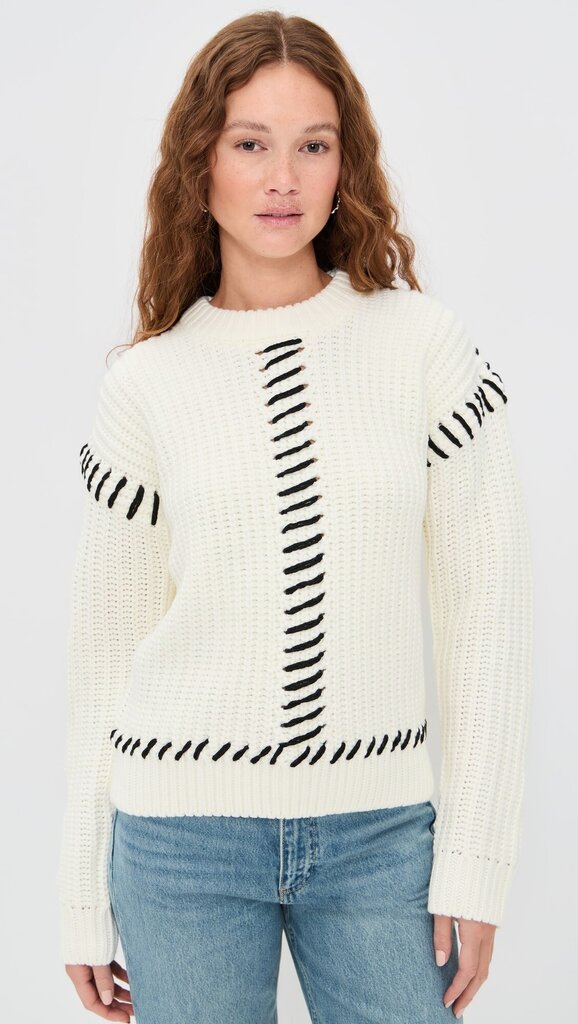 English Factory NWT Stitch Detailed Chunky Crew Neck Sweater - Size Large (Retails for $120)