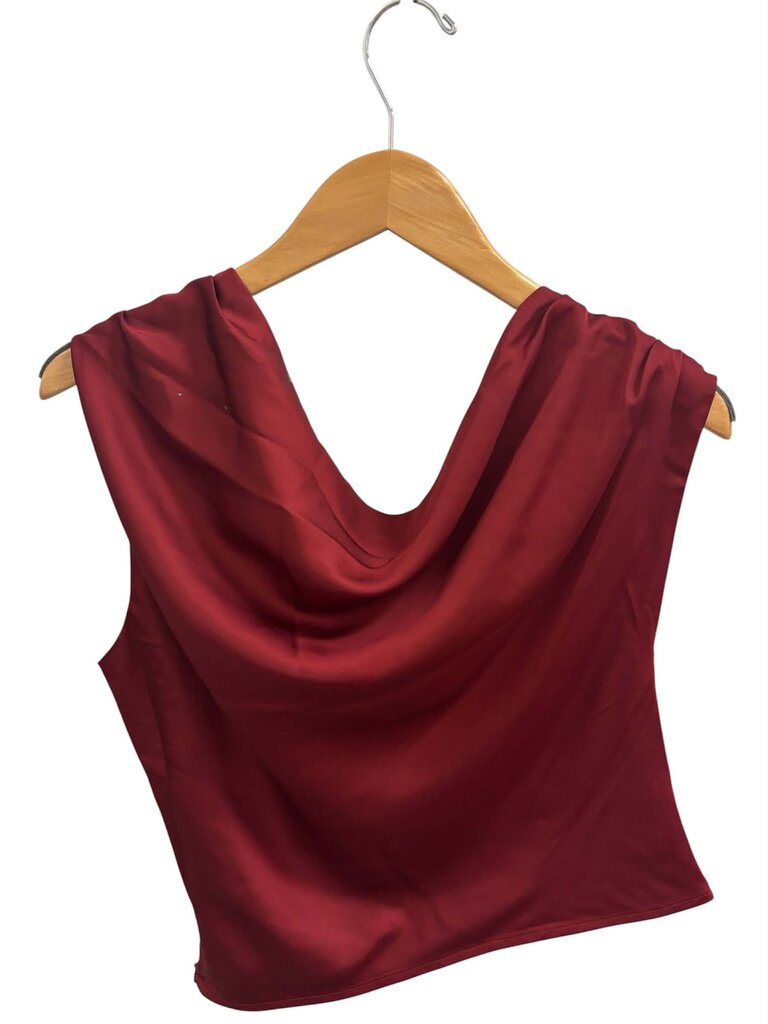 Abercrombie & Fitch Asymmetrical Draped Top In Red - Size Medium