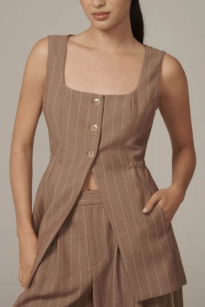 Anthropologie NWT Long-Line Cutaway Vest - Size 2
