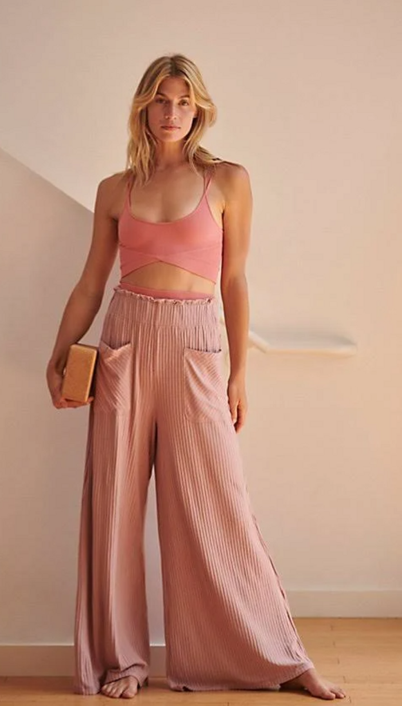 Free People Blissed Out Wide-Leg Pants - Size Small