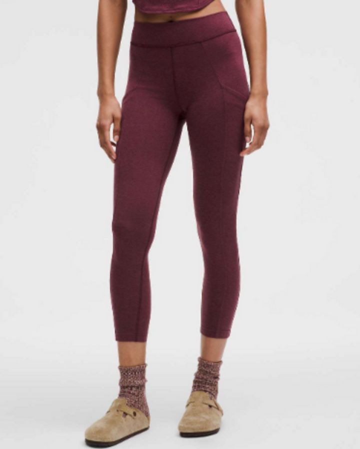 Lululemon Soft Sueded High Rise Tight 25" In Garnet - Size 4 (Retails for $98)