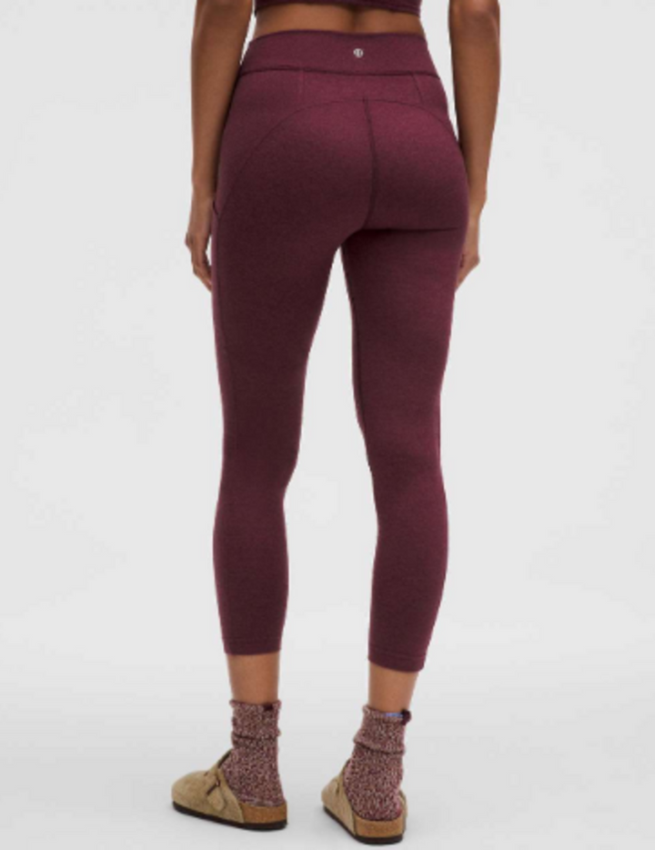 Lululemon Soft Sueded High Rise Tight 25" In Garnet - Size 4 (Retails for $98)