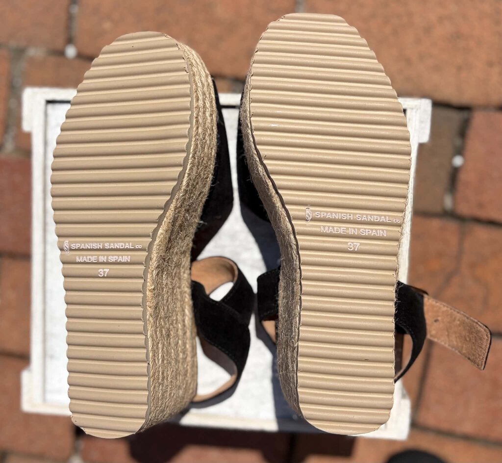 Spanish Sandal Black Espadrille Platforms - Size 37
