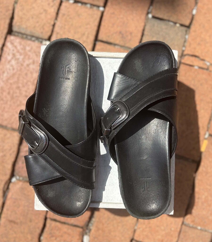 Frye Lily Western Criss Cross Leather Sandals - Size 9.5