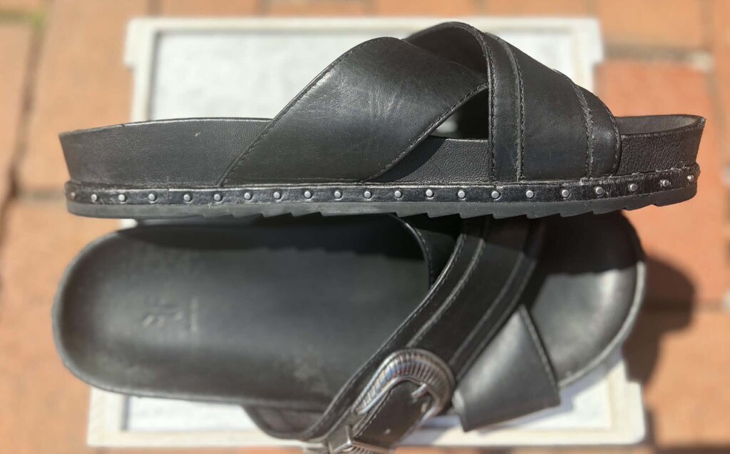 Frye Lily Western Criss Cross Leather Sandals - Size 9.5