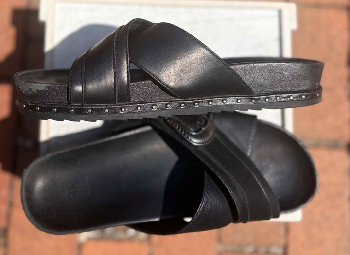 Frye Lily Western Criss Cross Leather Sandals - Size 9.5