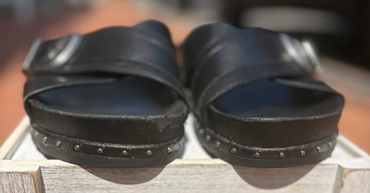 Frye Lily Western Criss Cross Leather Sandals - Size 9.5
