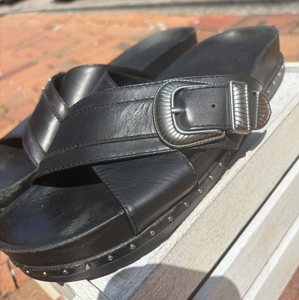 Frye Lily Western Criss Cross Leather Sandals - Size 9.5