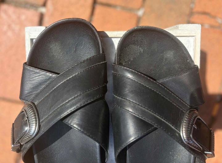 Frye Lily Western Criss Cross Leather Sandals - Size 9.5