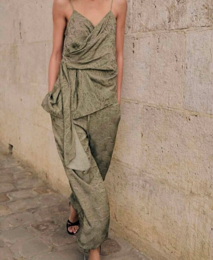 Zara Tied Jacquard Pants - Size Small