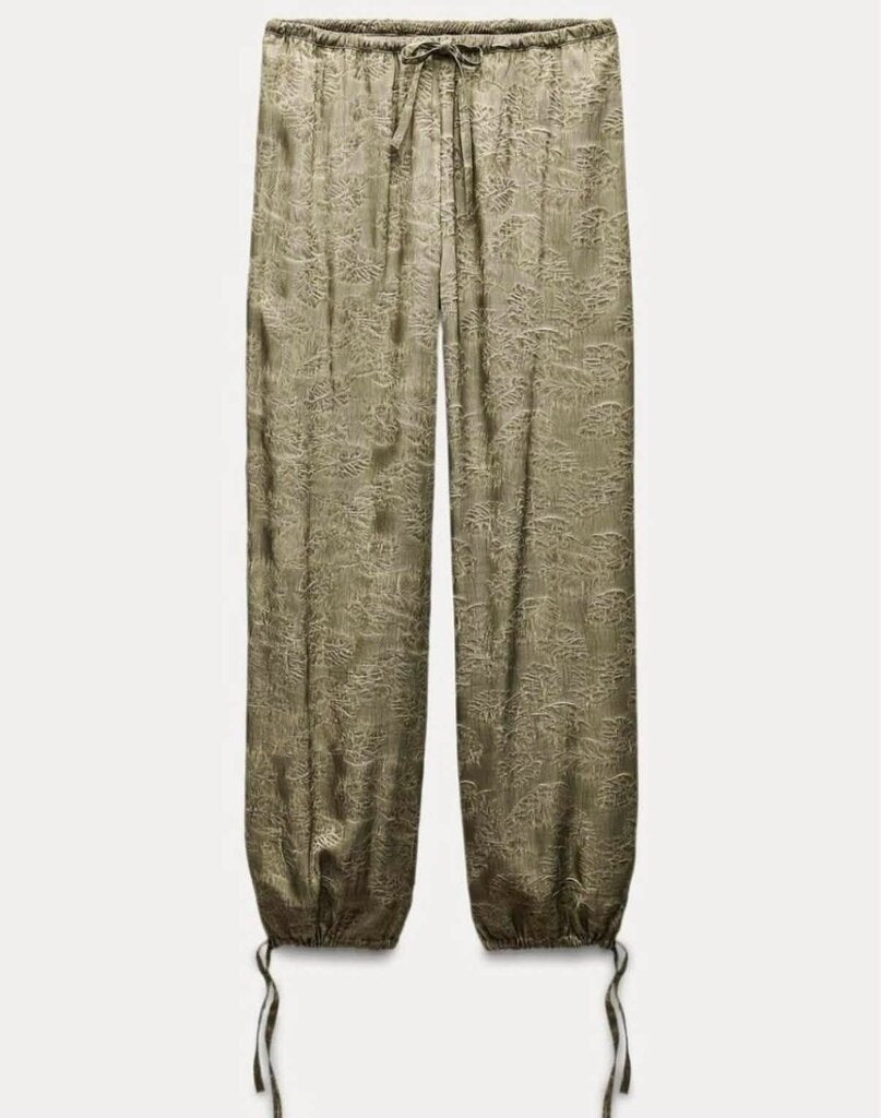 Zara Tied Jacquard Pants - Size Small