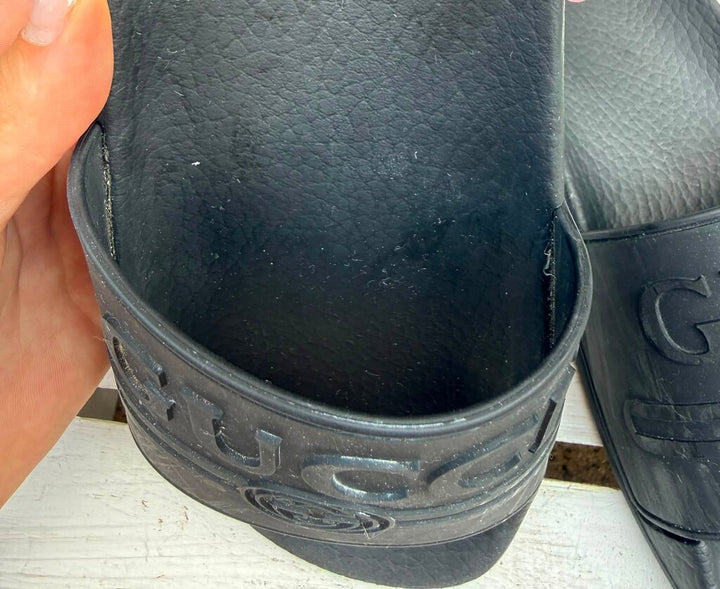 Gucci Logo Rubber Pool Slides - Size 38