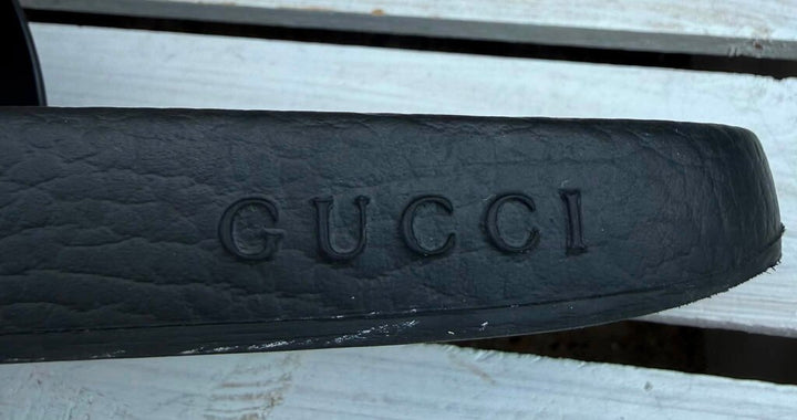 Gucci Logo Rubber Pool Slides - Size 38