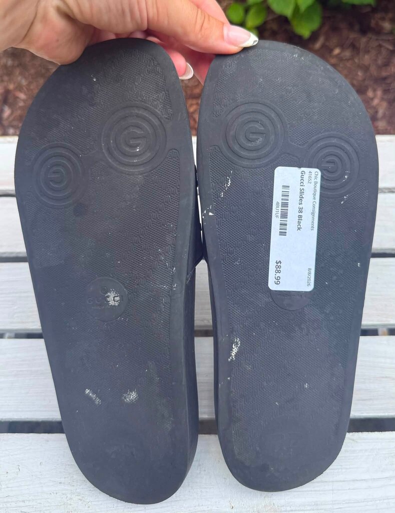 Gucci Logo Rubber Pool Slides - Size 38