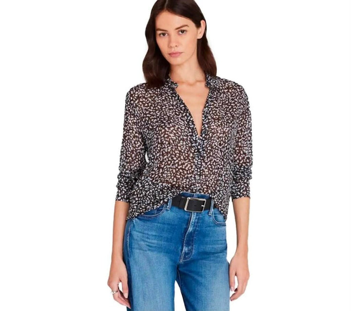 Club Monaco Floral Sheer Button-Up - Size Small
