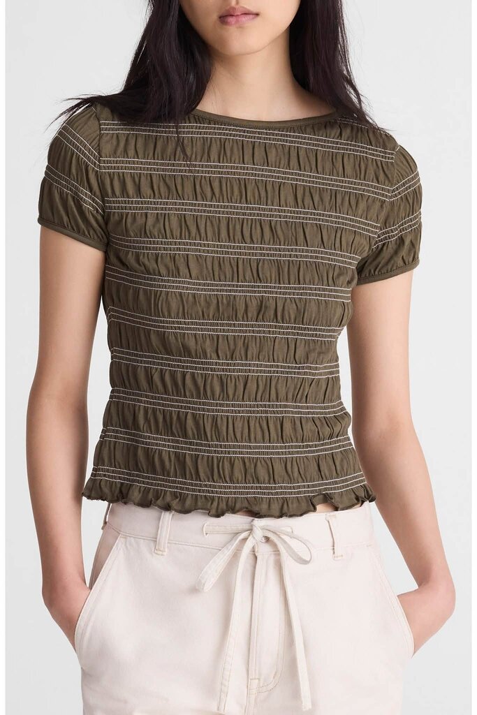 Madewell NWT Smocked Short Sleeve Top - Size Medium