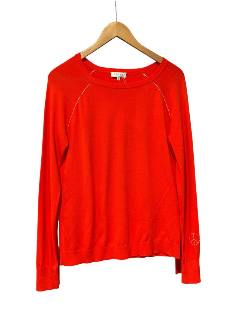J. Society Orange Peace Sweater- Size Medium