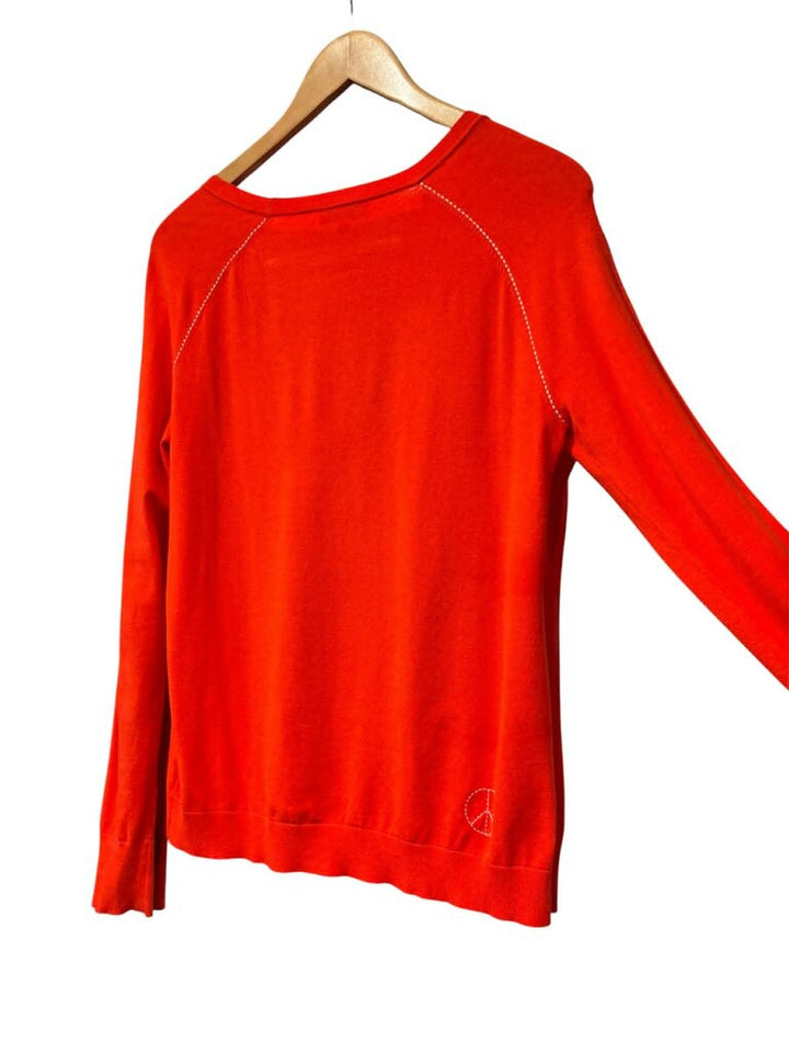 J. Society Orange Peace Sweater- Size Medium