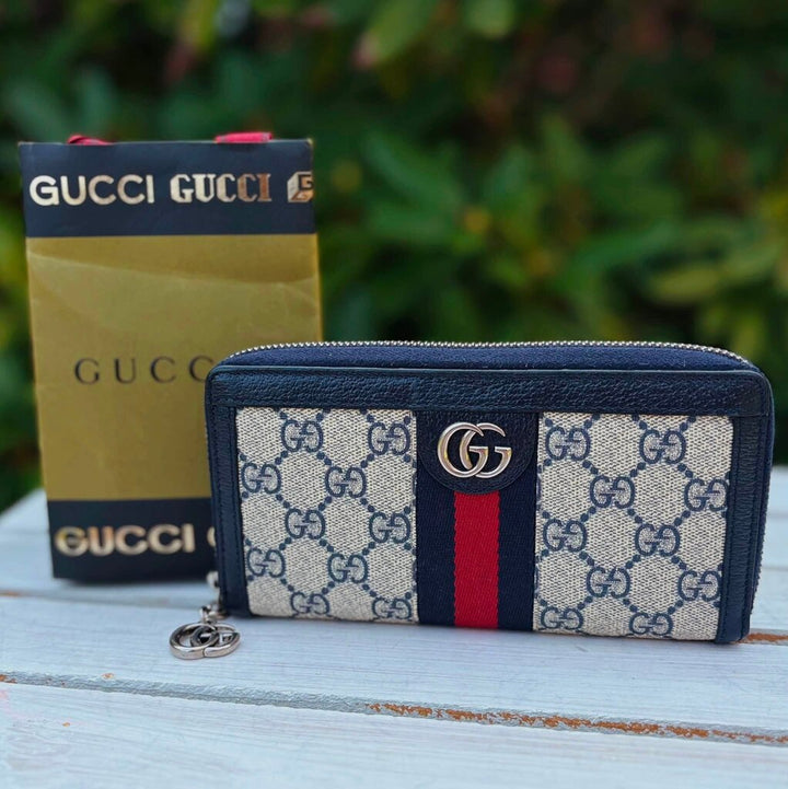 Gucci Ophidia Zip Around GG Supreme Continental Wallet