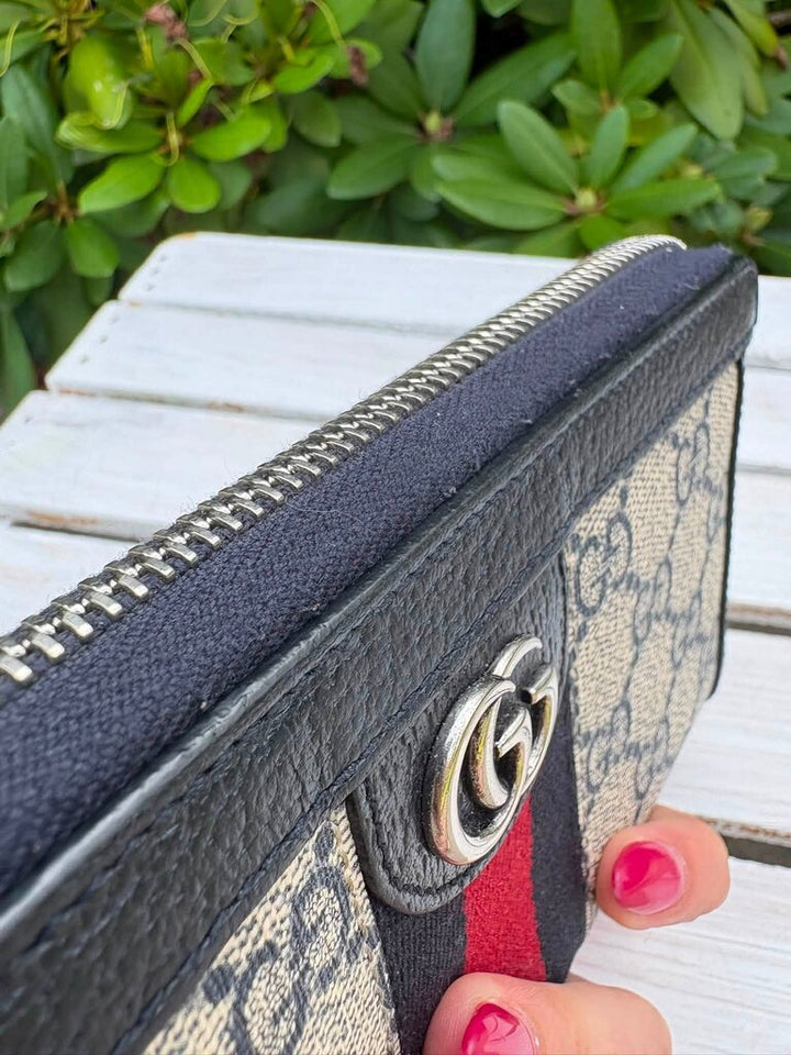 Gucci Ophidia Zip Around GG Supreme Continental Wallet
