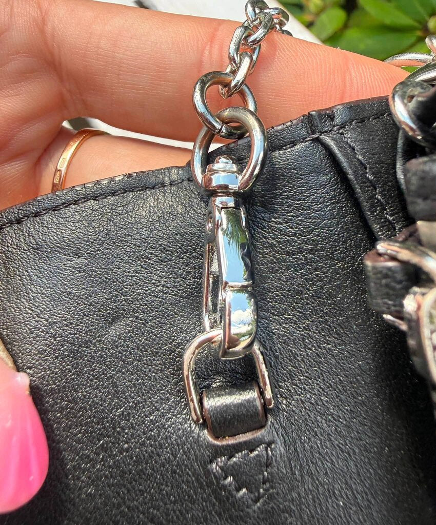 MCM Embossed Leather Wallet on Chain