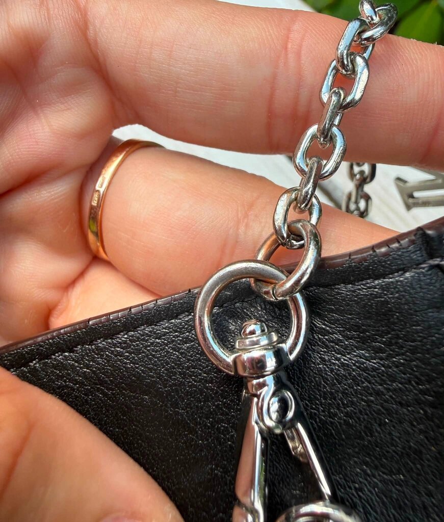 MCM Embossed Leather Wallet on Chain