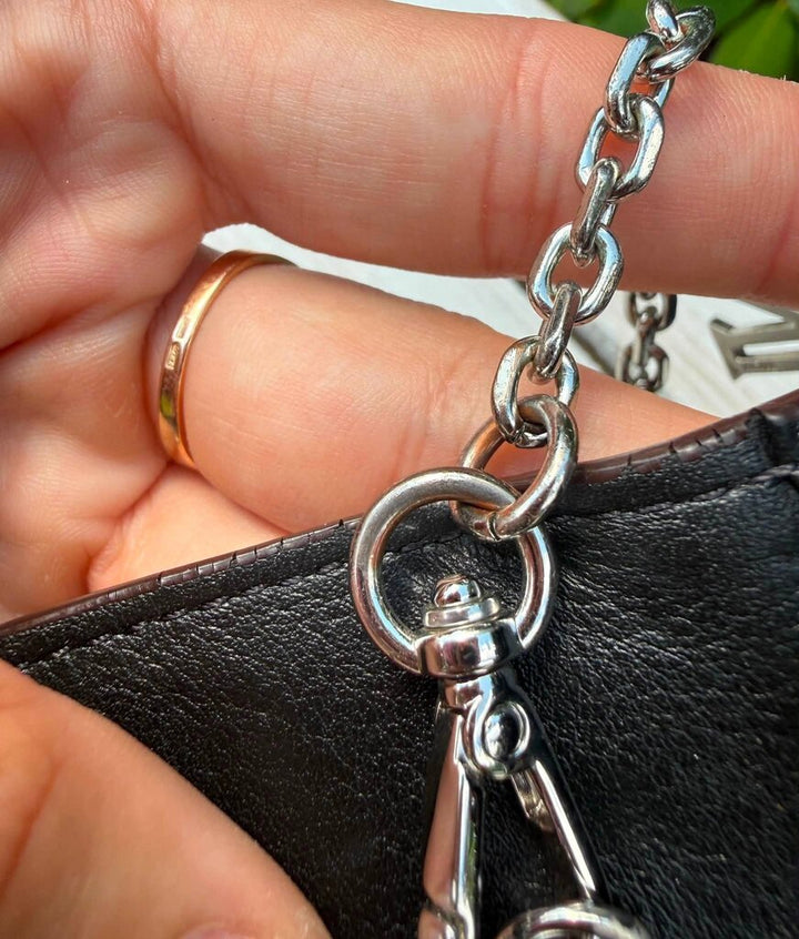 MCM Embossed Leather Wallet on Chain