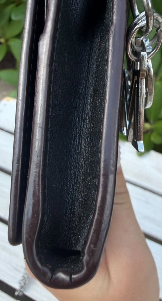 MCM Embossed Leather Wallet on Chain