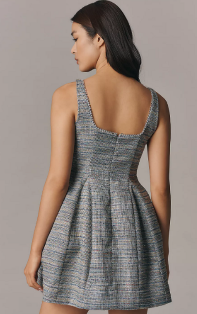 Maeve NWT Square Neck Tweed Fit And Flare Mini Dress - Size 14