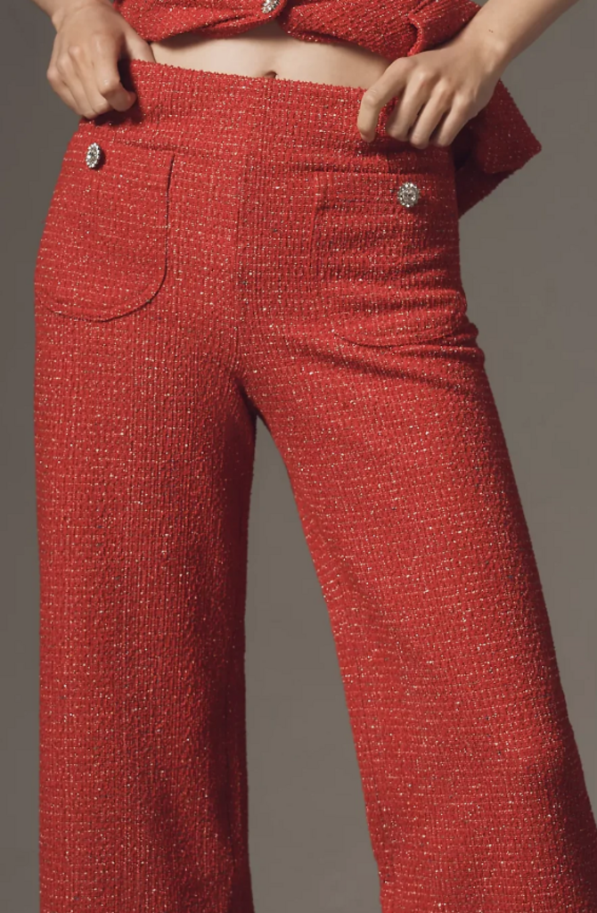 Maeve The Colette Crop Tweed Ruffle-Hem Trousers - Size 31 (Retails for $158)