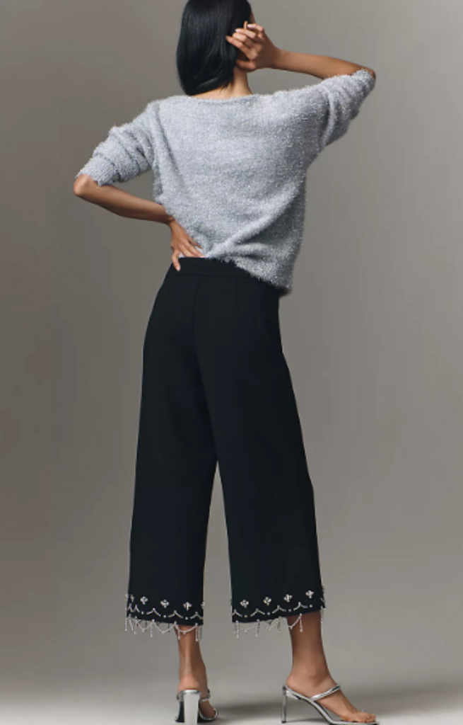 Anthropologie Crystal Crop Trousers - Size 12