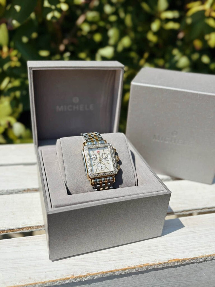 Michele Two-Tone Signature Deco Watch (Retails for $2,995)