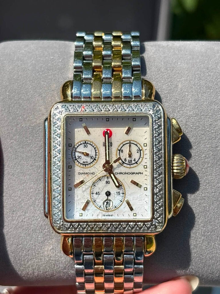Michele Two-Tone Signature Deco Watch (Retails for $2,995)